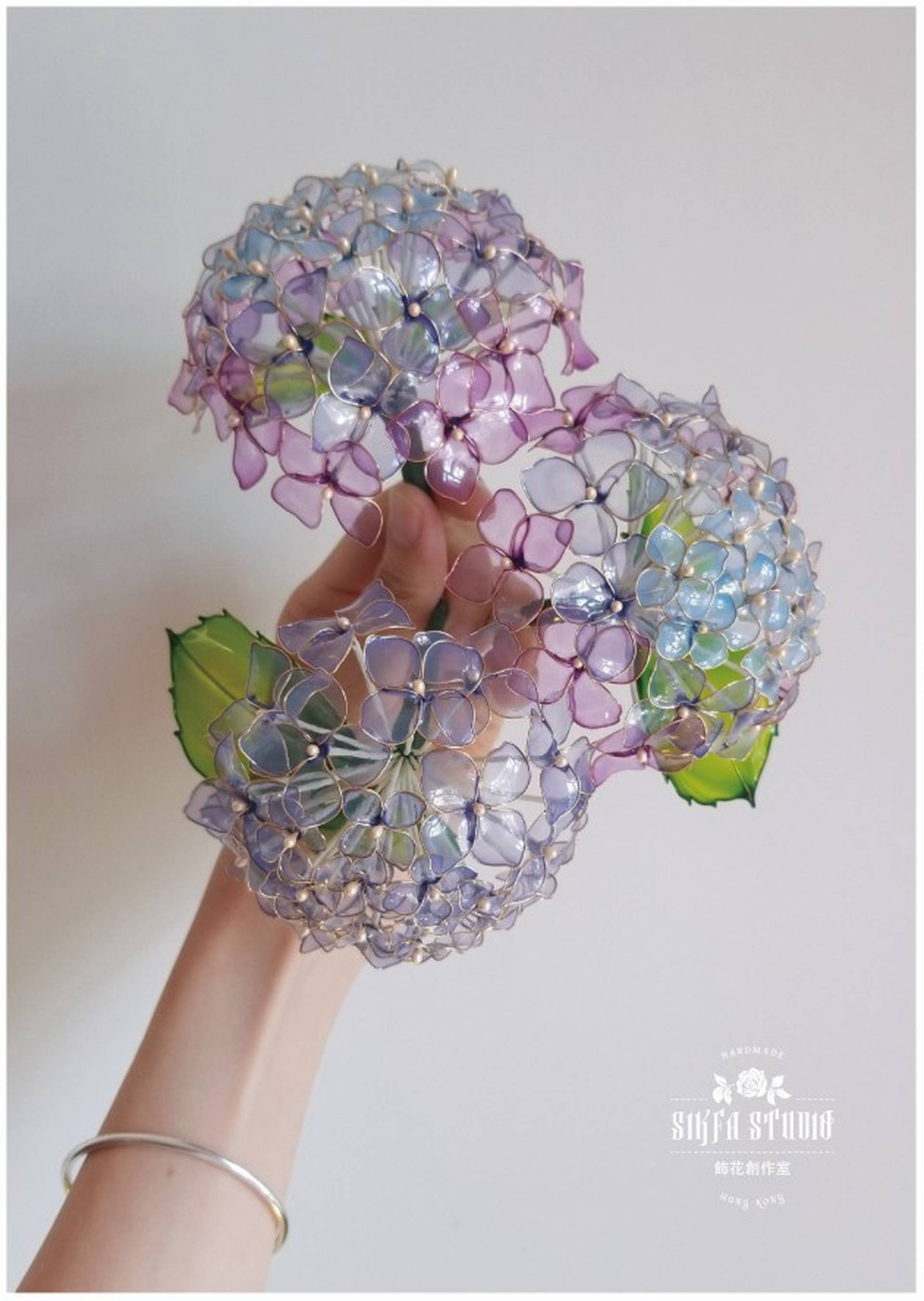 紫陽花 x 水晶花 の 銅線初體驗