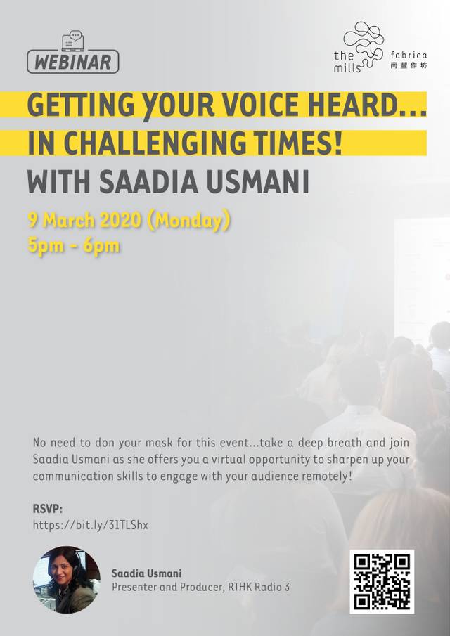 |Webinar| Getting Your Voice Heard…In Challenging Times! With Saadia Usmani 