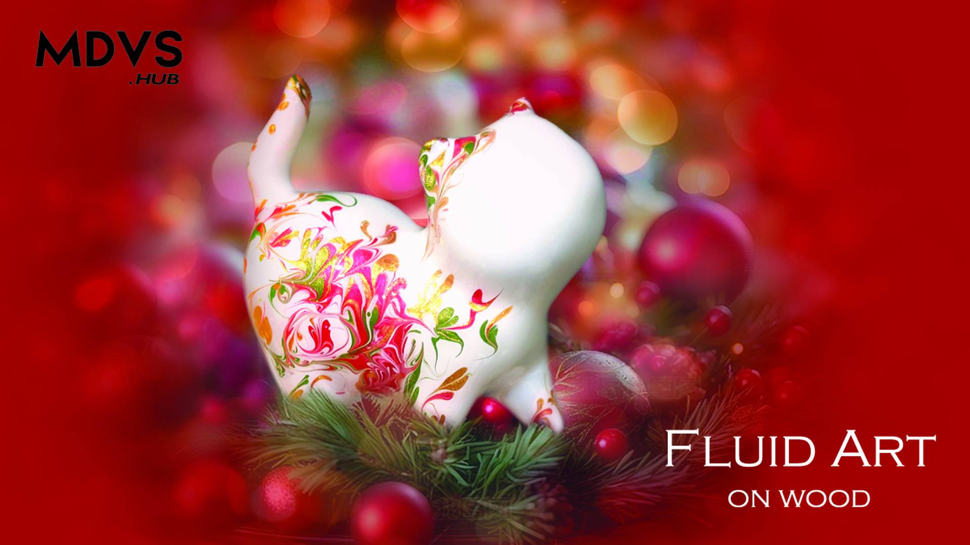 流體藝術工作坊：3D立體木貓 * 聖誕系列 / 天然水晶手鍊工作坊