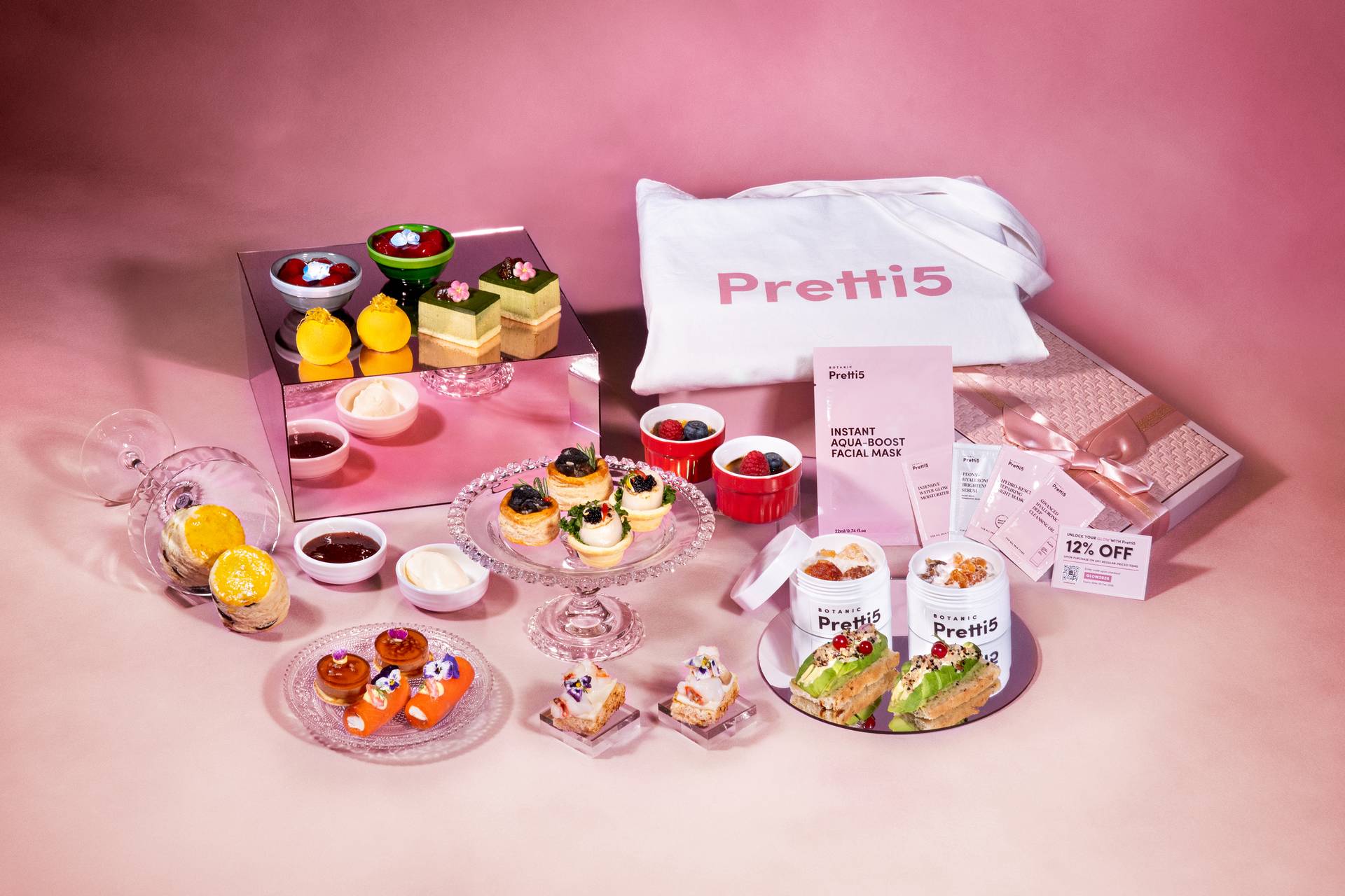 六國酒店下午茶 限時79折 | 薈然亮肌2人套餐 |  聯乘日本品牌Botanic Pretti5 | 送Pretti5護膚品7件試用套裝