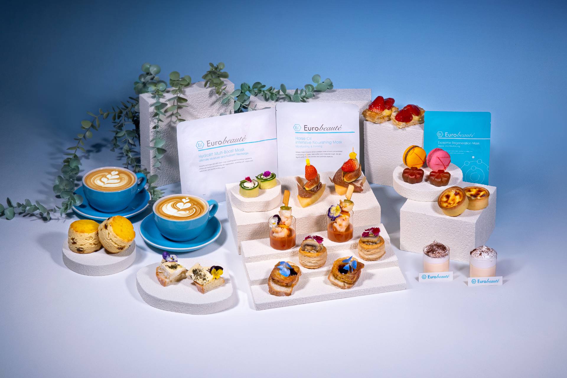 六國酒店下午茶 限時74折 | 凝光雪肌2人套餐 |   亞洲面膜專家 Eurobeauté | 送Eurobeauté 護膚品3件試用套裝