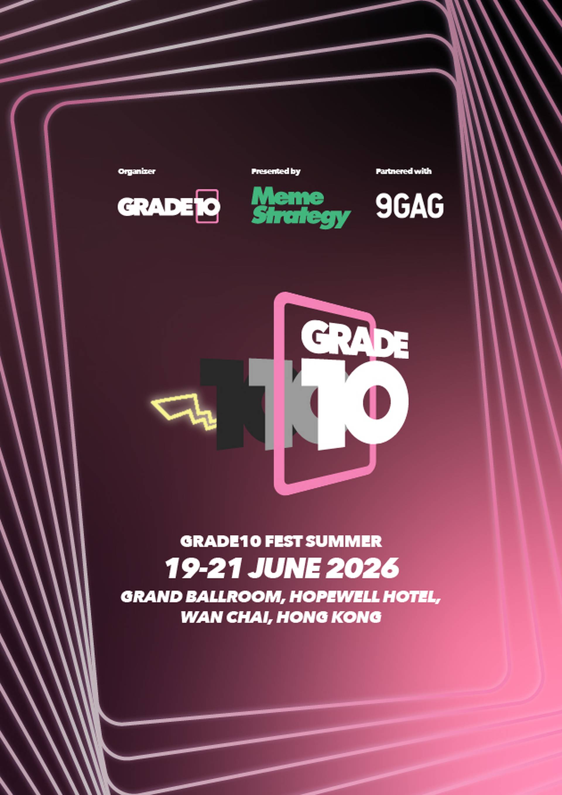 GRADE10 FEST Summer 2026｜香港最大藏卡盛事 門票$40起 VIP通行限量發售！逾120海內外參展商、Pokémon 30 週年特別展覽、「門小雷」原創畫作牆｜6月19至21日 灣仔合和中心酒店