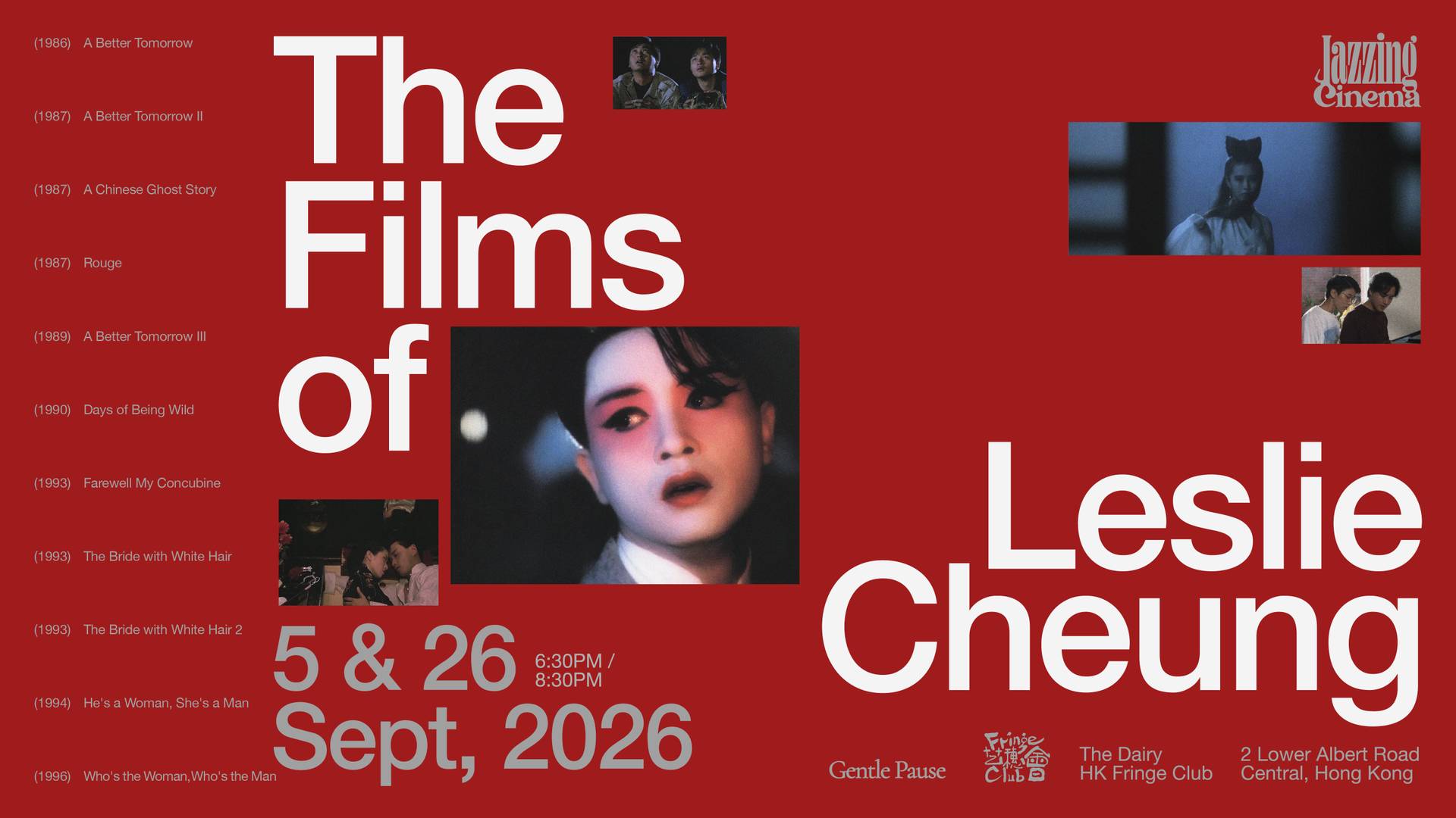 張國榮電影金曲《The Films of Leslie Cheung》｜Gentle Pause 爵士映畫: 獨家95折起 